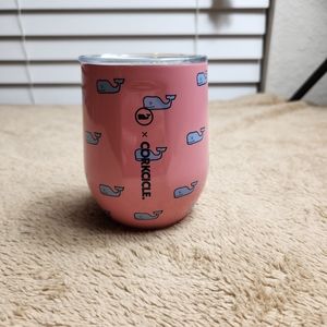 Vinyard vines NWT Logo triple insulated stainless steel dishwasher safe stemless